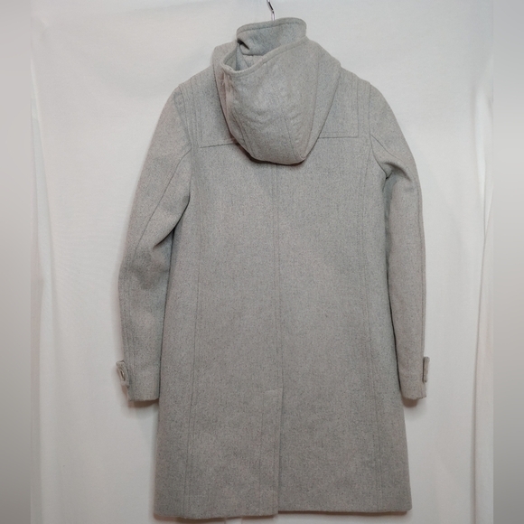 J. Crew Melton Wool Blend Melton Toggle Duffle Coat Jacket Light Gray C8555 4 - Picture 3 of 16